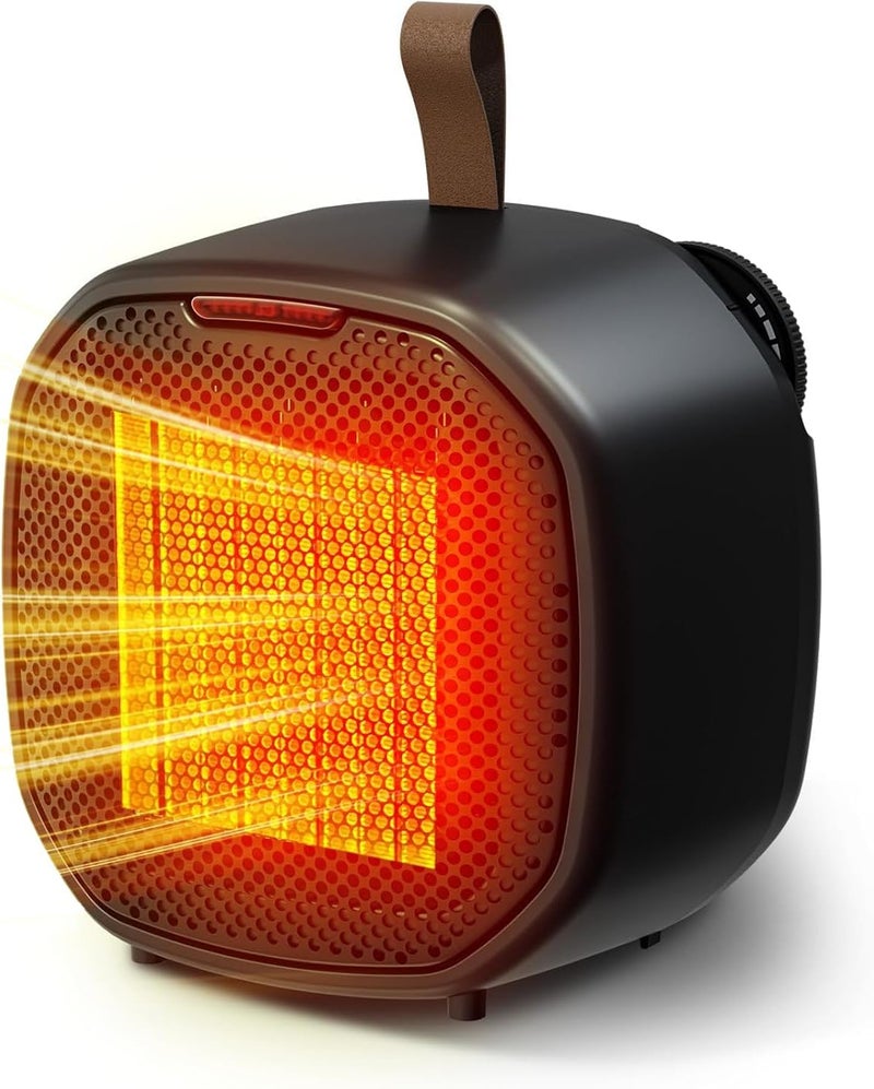 Electactic Portable Ceramic Space Heater w/Thermostat, 1500W Indoor Electric Space Heater Fan with Overheat and Tip-Over Protection, Heat Up 200 Square Feet for Office Room Dorm Use, Black - Image 1